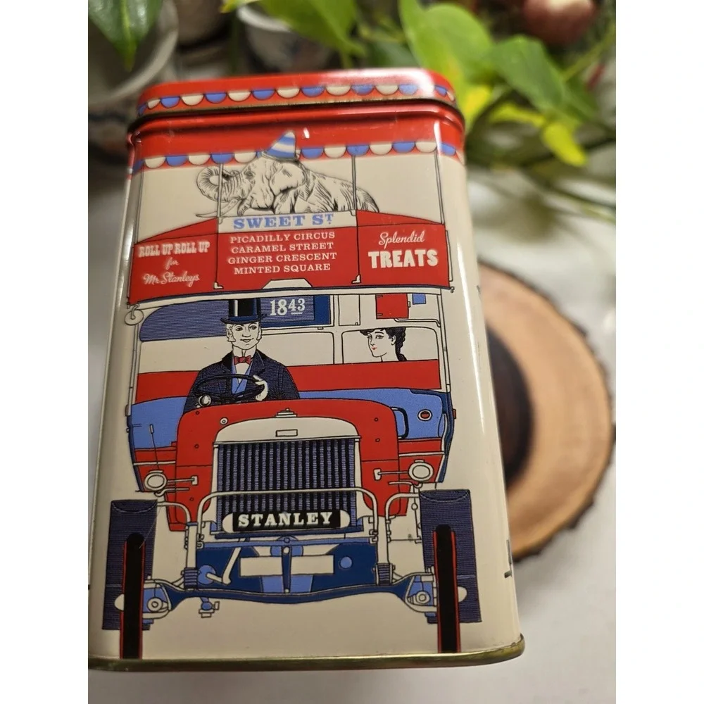 Mr Stanley's British Cookies Tin Bus Container, Great Graphics,Empty